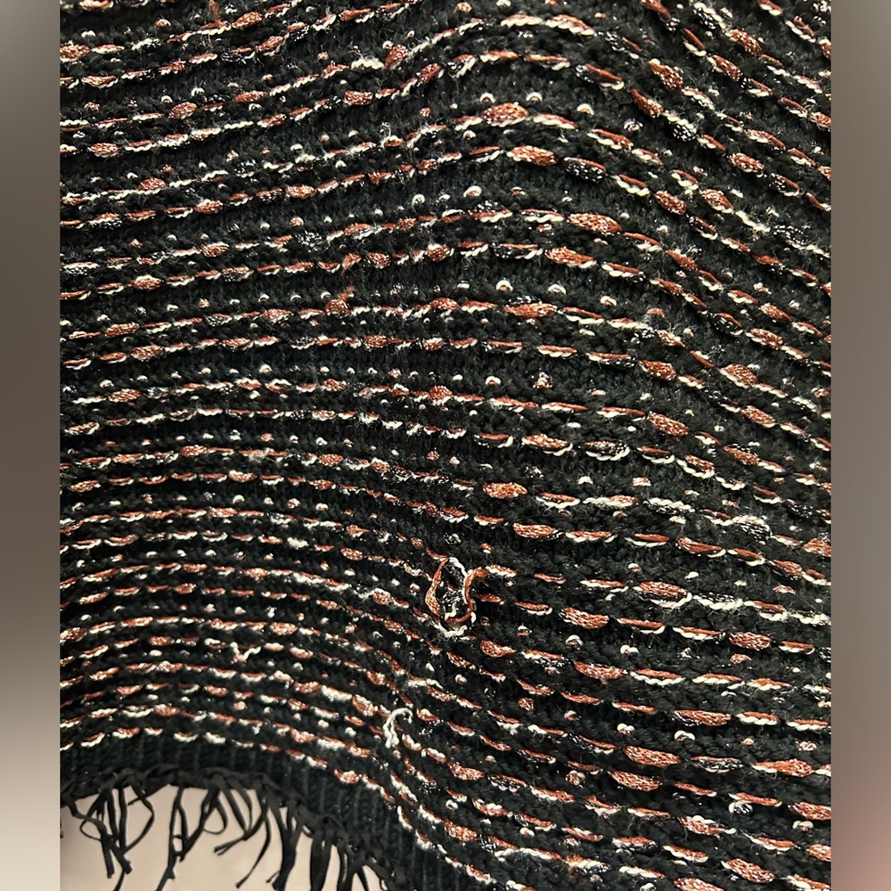 Simply Vera Vera Wang Black Shimmery Chunky Knit Open Cardigan Sweater Size L/XL - Picture 9 of 12